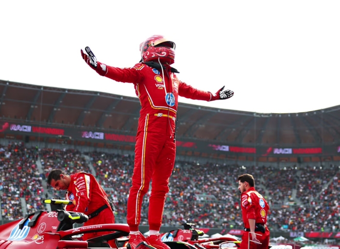 Carlos Sainz, Formula 1 driver, after winning the Mexic GP