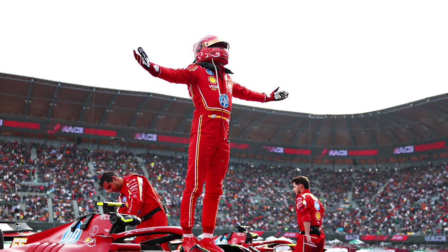 Carlos Sainz, Formula 1 driver, after winning the Mexic GP